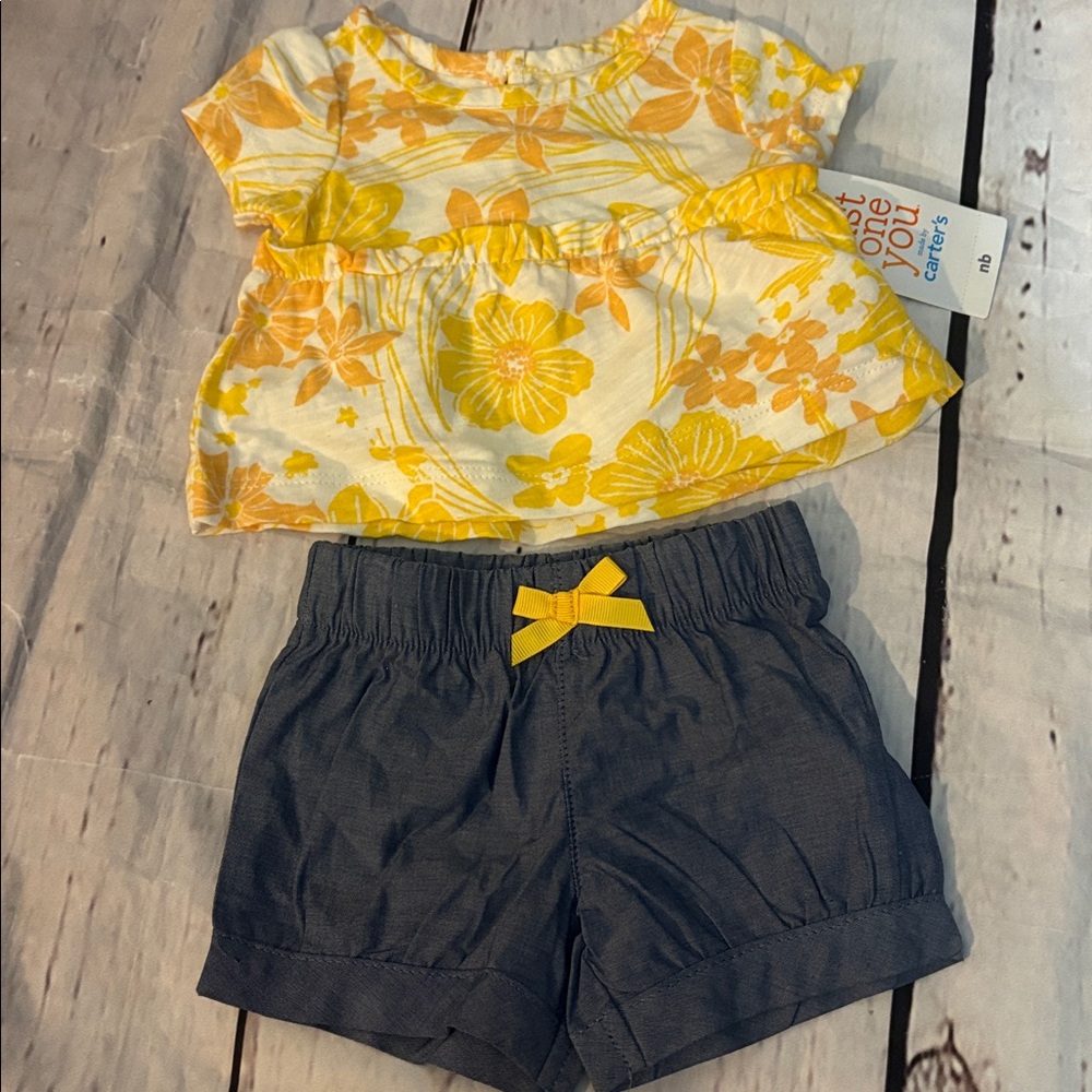 Carters newborn baby girl 2pc outfit summer baby